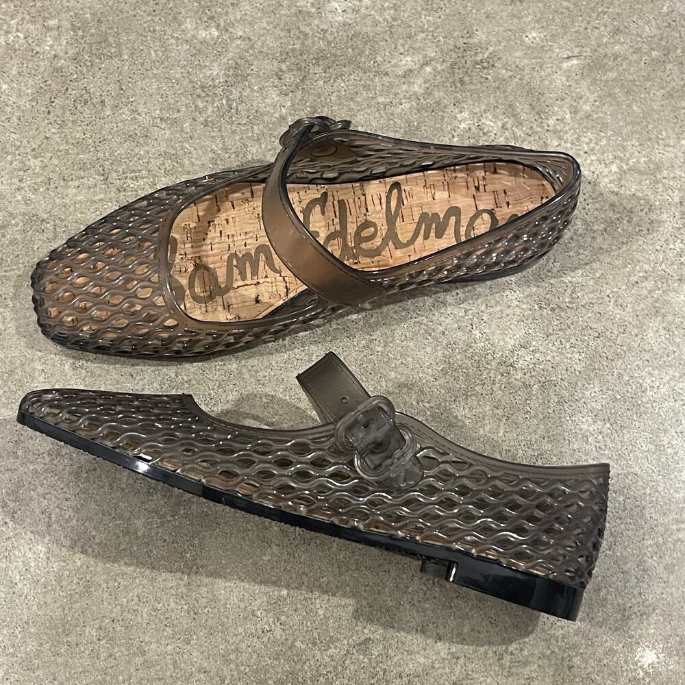 Sam Edelman Jelly Mary Jane Flats Gray Size 6 NEW